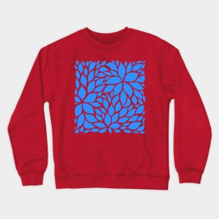 All Over Blue Floral Pattern Crewneck Sweatshirt